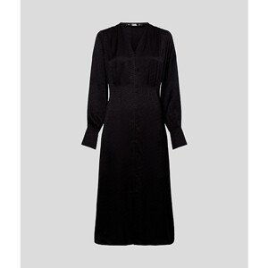 Šaty karl lagerfeld logo jacquard shirtdress černá 44