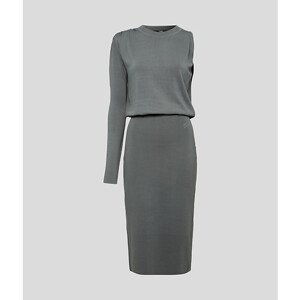 Šaty karl lagerfeld asymmetric knit dress zelená l