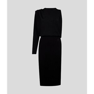 Šaty karl lagerfeld asymmetric knit dress černá l
