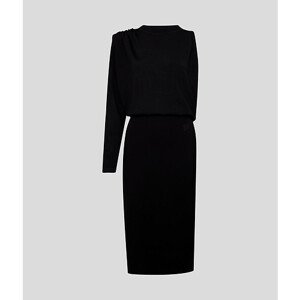 Šaty karl lagerfeld asymmetric knit dress černá xs