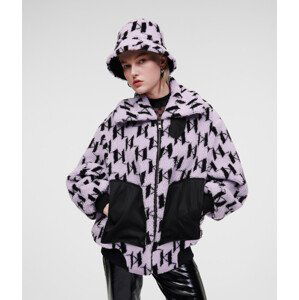 Bunda karl lagerfeld monogram shearling jacket fialová m