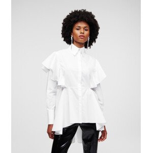 Košile karl lagerfeld hun's pick ruffle poplin shirt bílá 40