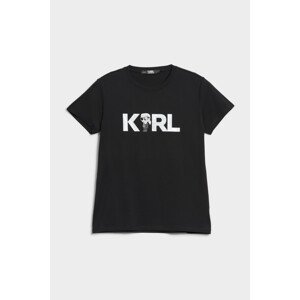 Tričko karl lagerfeld ikonik 2.0 karl logo t-shirt černá s
