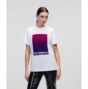 Tričko karl lagerfeld flock logo t-shirt bílá m