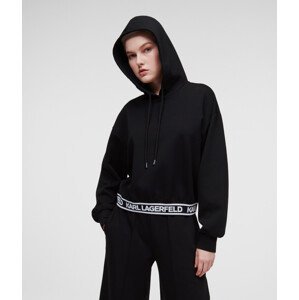 Mikina karl lagerfeld bonded jersey hoodie w/logo černá s