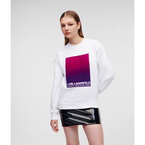 Mikina karl lagerfeld flock logo sweatshirt bílá m