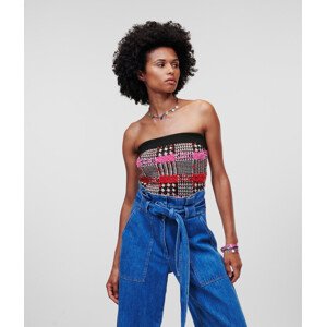 Top karl lagerfeld boucle knit tube top růžová xs