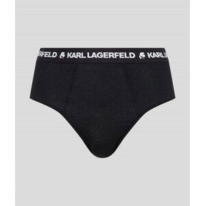 Spodní prádlo karl lagerfeld logo high rise rib culottes černá l