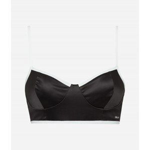 Spodní prádlo karl lagerfeld bi-colour satin bralette černá l