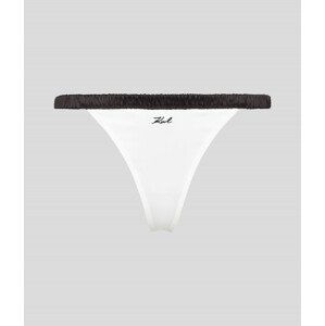 Spodní prádlo karl lagerfeld bi-colour satin thong bílá l