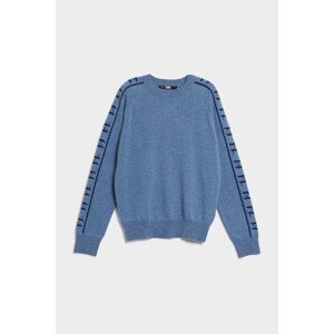 Mikina karl lagerfeld cashmere logo sweater modrá m