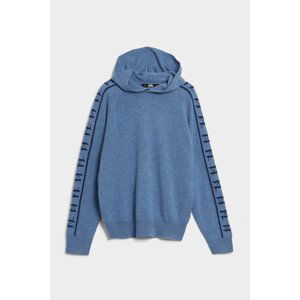 Mikina karl lagerfeld cashmere logo hoodie modrá l