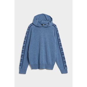 Mikina karl lagerfeld cashmere logo hoodie modrá s