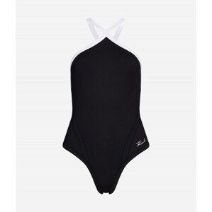 Plavky karl lagerfeld karl dna rib swimsuit černá xl