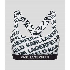 Plavky karl lagerfeld bandeau w/ logo elastic bílá s