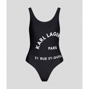 Plavky karl lagerfeld logo print swimsuit černá m