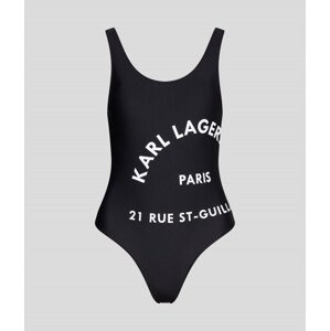 Plavky karl lagerfeld logo print swimsuit černá s