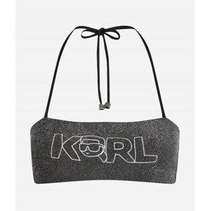 Plavky karl lagerfeld ikonik 2.0 lurex bandeau černá xs