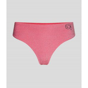 Plavky karl lagerfeld ikonik 2.0 lurex bikini bottom růžová l