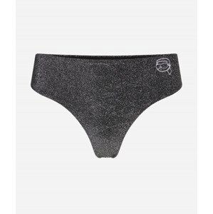 Plavky karl lagerfeld ikonik 2.0 lurex bikini bottom černá l