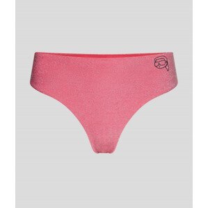 Plavky karl lagerfeld ikonik 2.0 lurex bikini bottom růžová xs