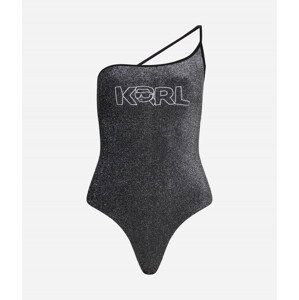 Plavky karl lagerfeld ikonik 2.0 lurex swimsuit černá xl