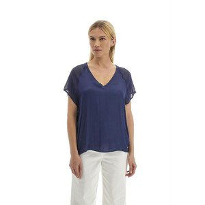 Halenka la martina woman blouse viscose satin pxt modrá 1