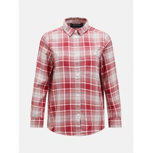 Košile peak performance w cotton flannel shirt červená xs