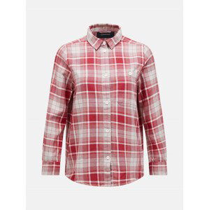 Košile peak performance w cotton flannel shirt červená m