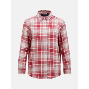 Košile peak performance w cotton flannel shirt červená l