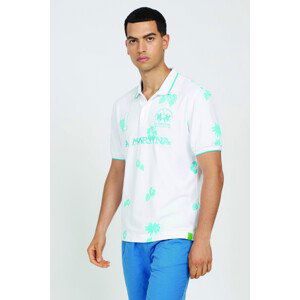 Polokošile la martina man polo s/s printed piquet bílá m