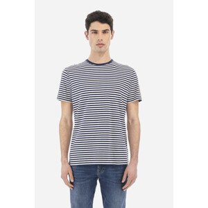 Tričko la martina man t-shirt s/s striped jersey modrá m