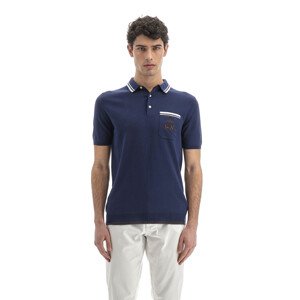 Svetr la martina man tricot polo s/s cotton modrá xl