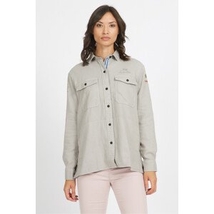 Košile la martina woman shirt l/s cotton linen t šedá 1