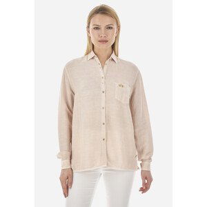 Košile la martina woman shirt l/s viscose linen růžová 3