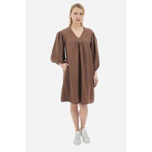 Šaty la martina woman long dress viscose linen hnědá 5