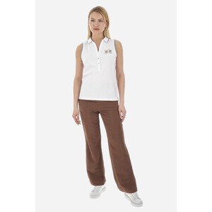 Kalhoty la martina woman wide legs pants heavy vi cocoa brown