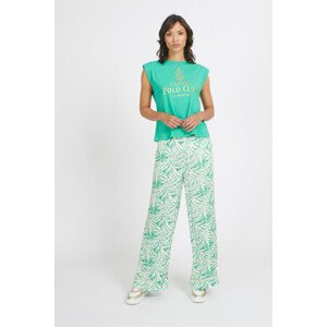 Kalhoty la martina woman wide legs pants printed zelená 2