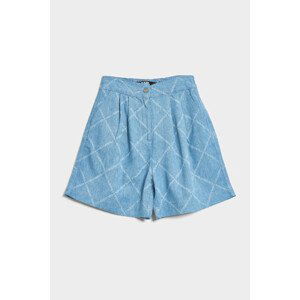 Šortky karl lagerfeld printed denim shorts modrá m