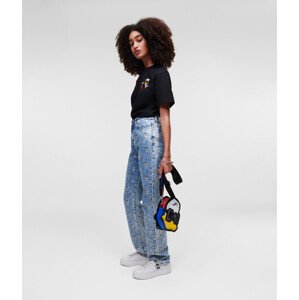 Džíny karl lagerfeld klxdisney printed denim pants modrá 26