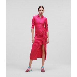 Šaty karl lagerfeld jersey shirt dress růžová xs