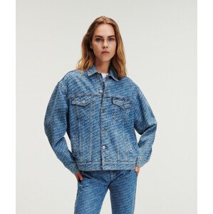 Bunda karl lagerfeld diagonal aop denim jacket modrá xs