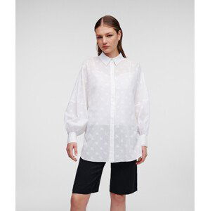 Košile karl lagerfeld kl monogram cotton shirt bílá 38