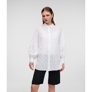 Košile karl lagerfeld kl monogram cotton shirt bílá 44
