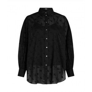 Košile karl lagerfeld kl monogram cotton shirt černá 38