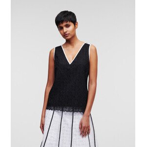 Košile karl lagerfeld kl embroidered lace top černá 38