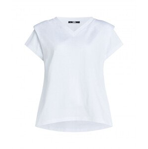 Tričko karl lagerfeld feminine v-neck t-shirt bílá xs