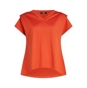 Tričko karl lagerfeld feminine v-neck t-shirt oranžová l