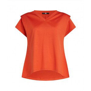 Tričko karl lagerfeld feminine v-neck t-shirt oranžová l