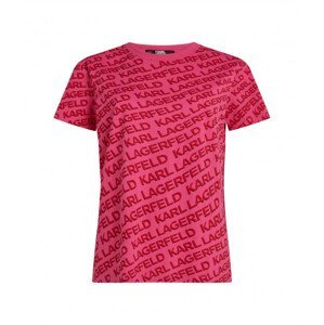 Tričko karl lagerfeld aop logo t-shirt červená xs